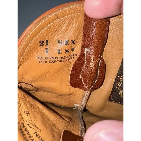 Espolon De Oro Boots Size Y 1 Brown Alligator Embossed Exotic Cowboy Western - Picture 13 of 15